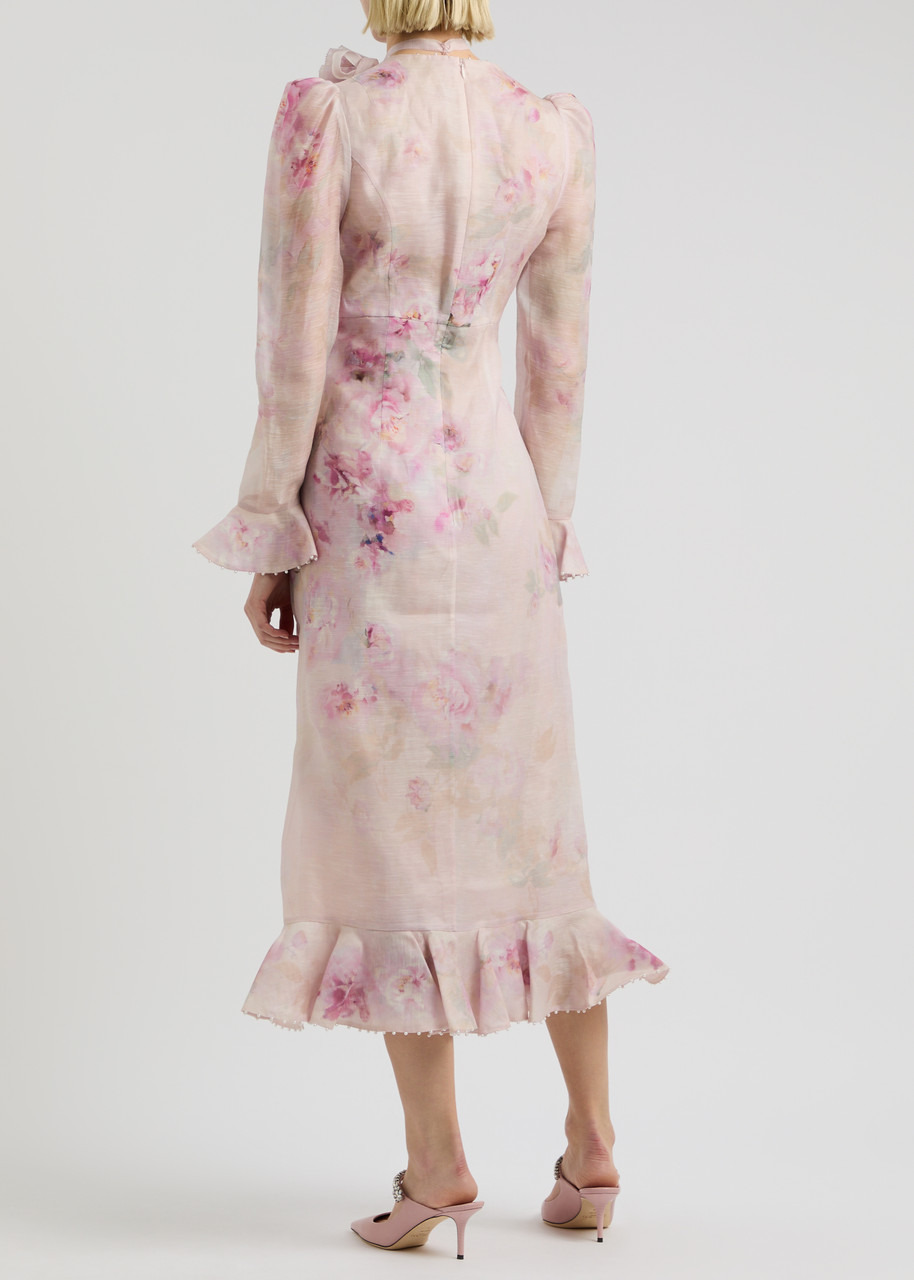 Zimmermann Crush Printed Linen-blend Midi Dress - 3