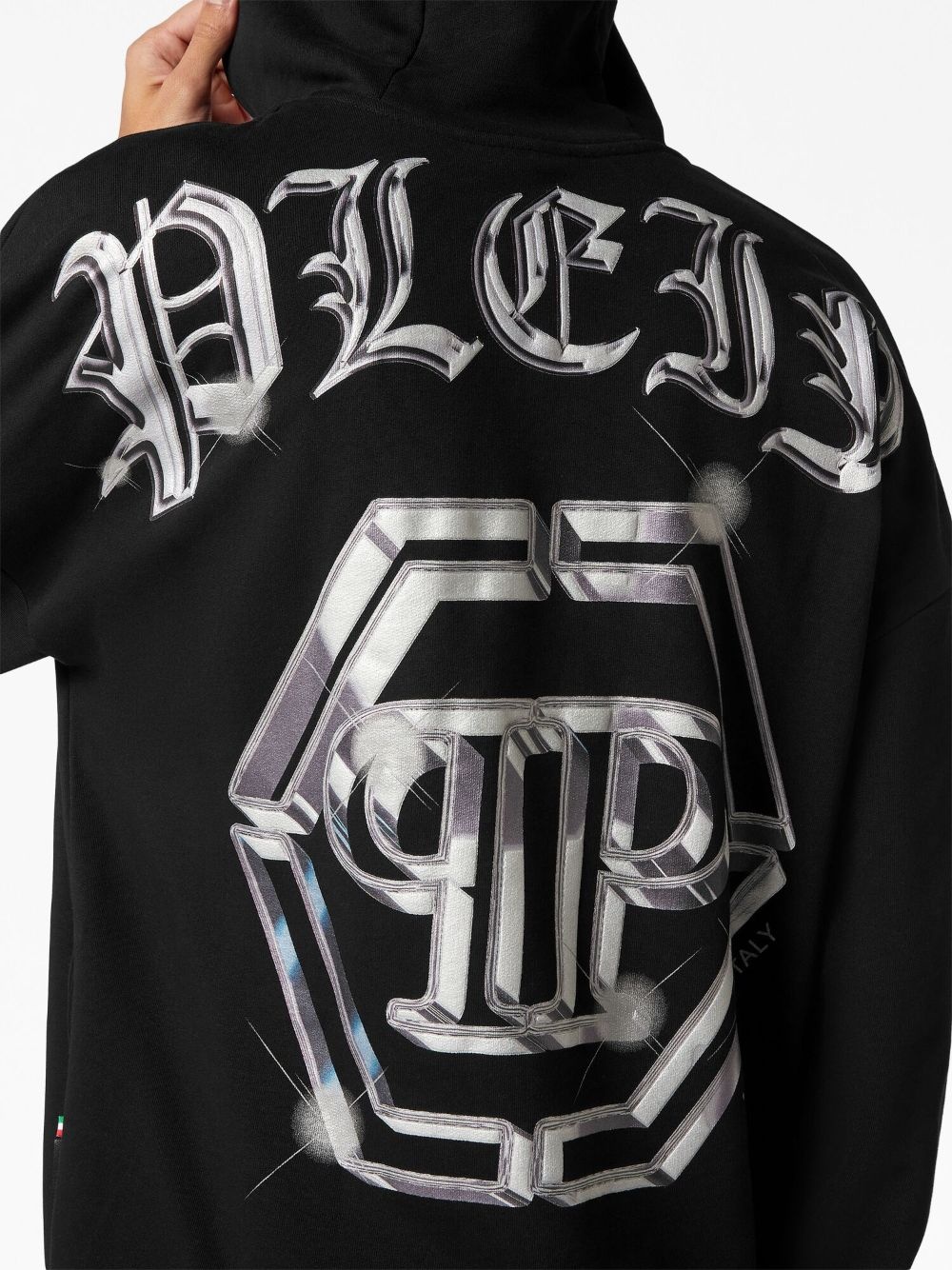 logo-print cotton hoodie - 5