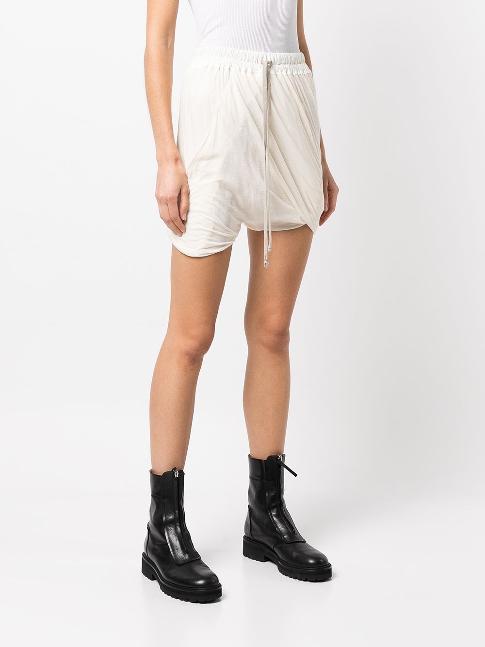 drawstring gathered shorts - 3
