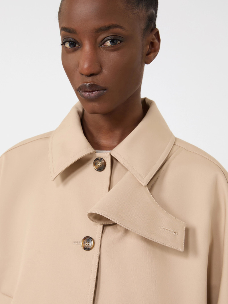 PAGGIO Water-repellent gabardine cape - ALBINO 5
