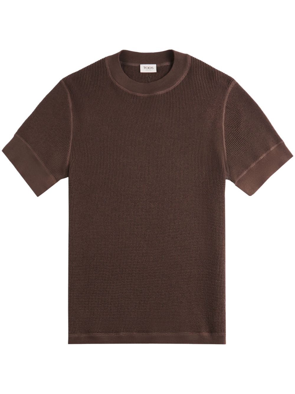 waffle-knit cotton t-shirt - 1