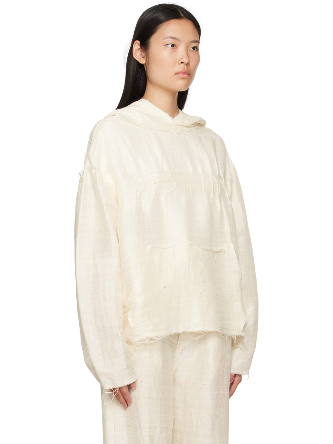 Beige Destiny Ghost Hoodie - 2