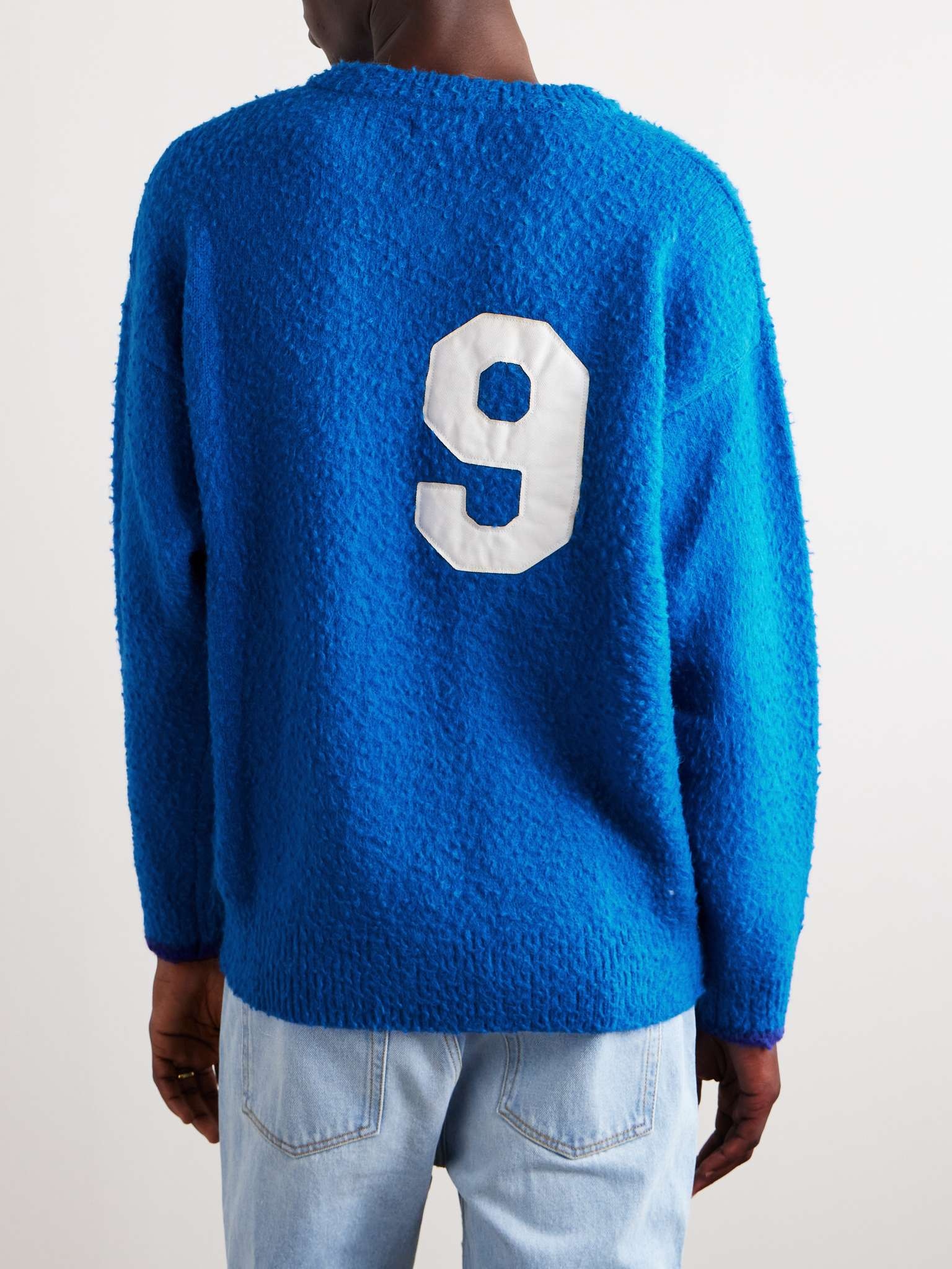Appliquéd Brushed Knitted Sweater - 3