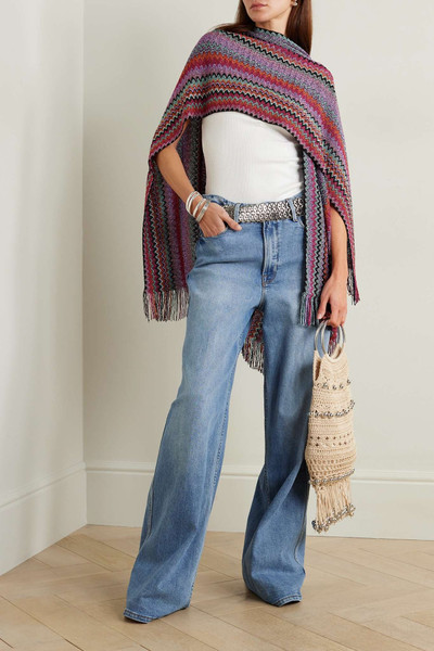 Missoni Fringed striped crochet-knit wrap outlook