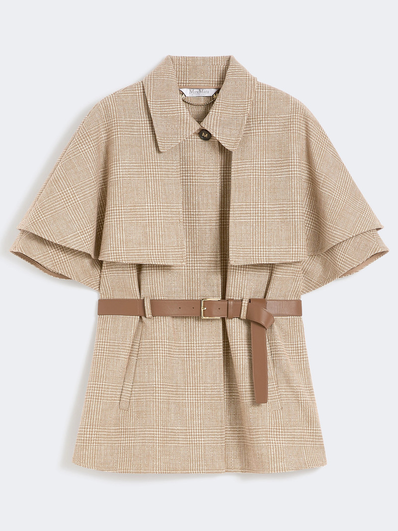 FAVETTA Glen plaid cotton cloak - TOBACCO 8