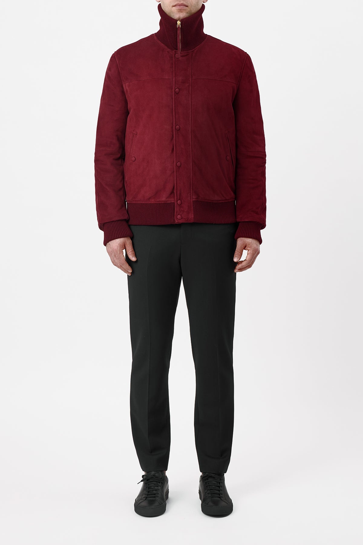 Matthieu Jacket in Deep Bordeaux Suede - 3