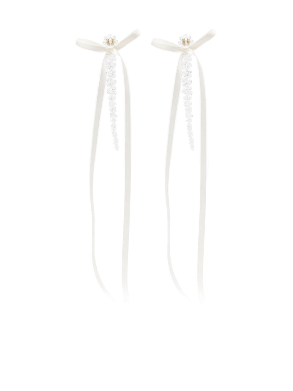 bead-emellished drop earrings - 1