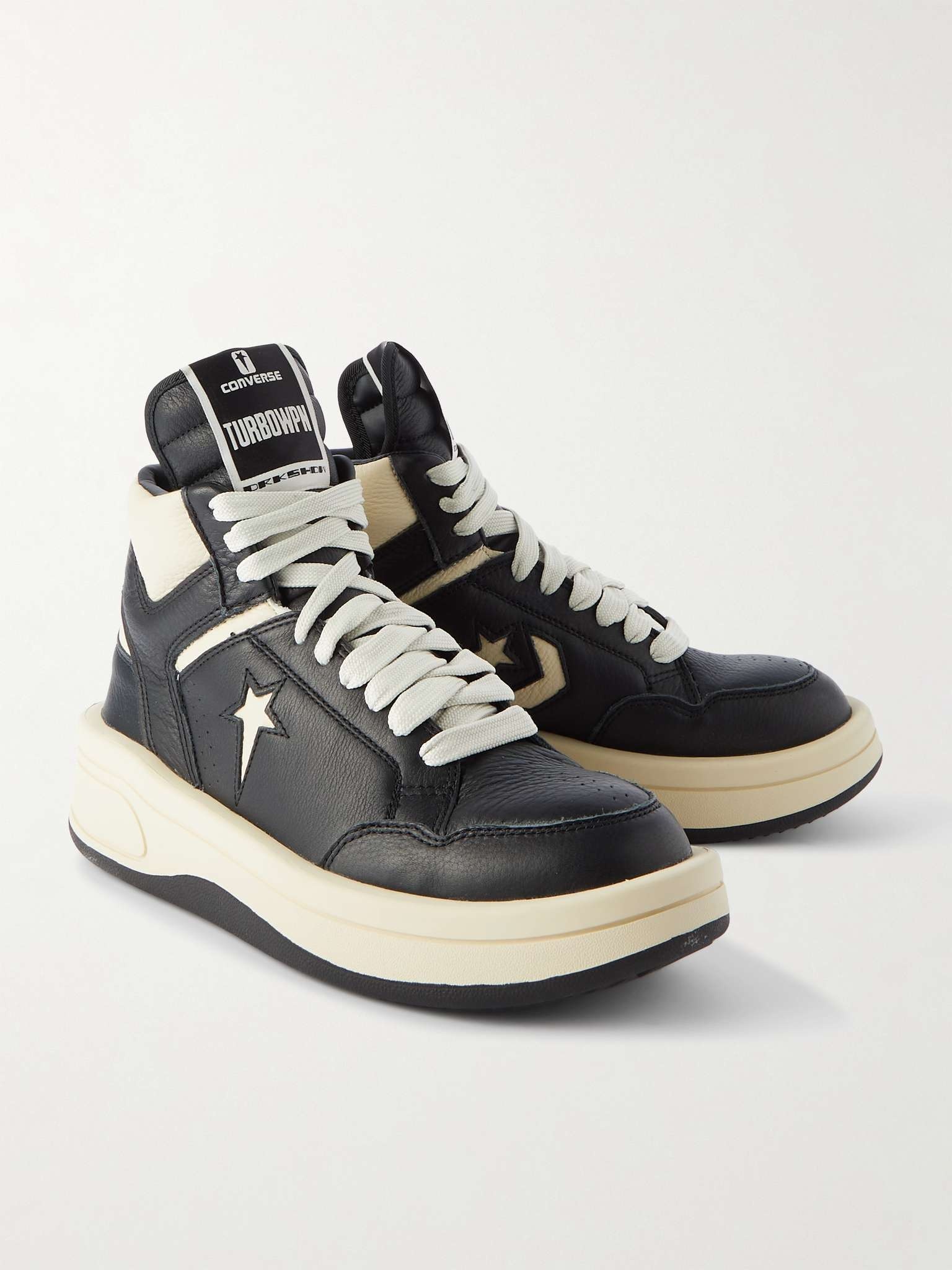 + Converse TURBOWPN Full-Grain Leather High-Top Sneakers - 4