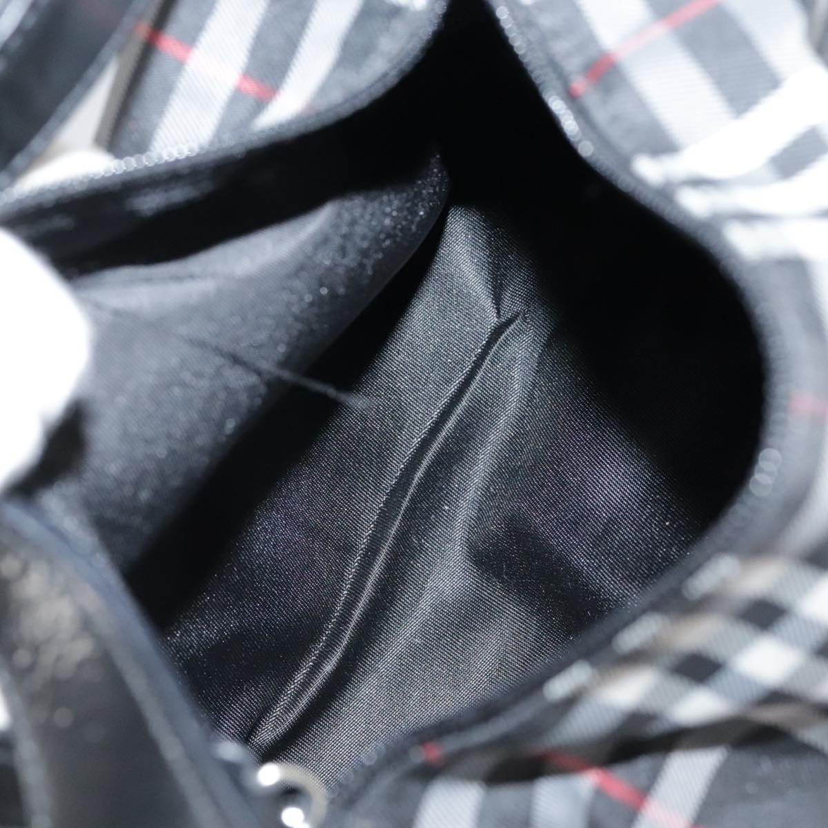 Burberry Nova Check Hand Bag Nylon Black - 12