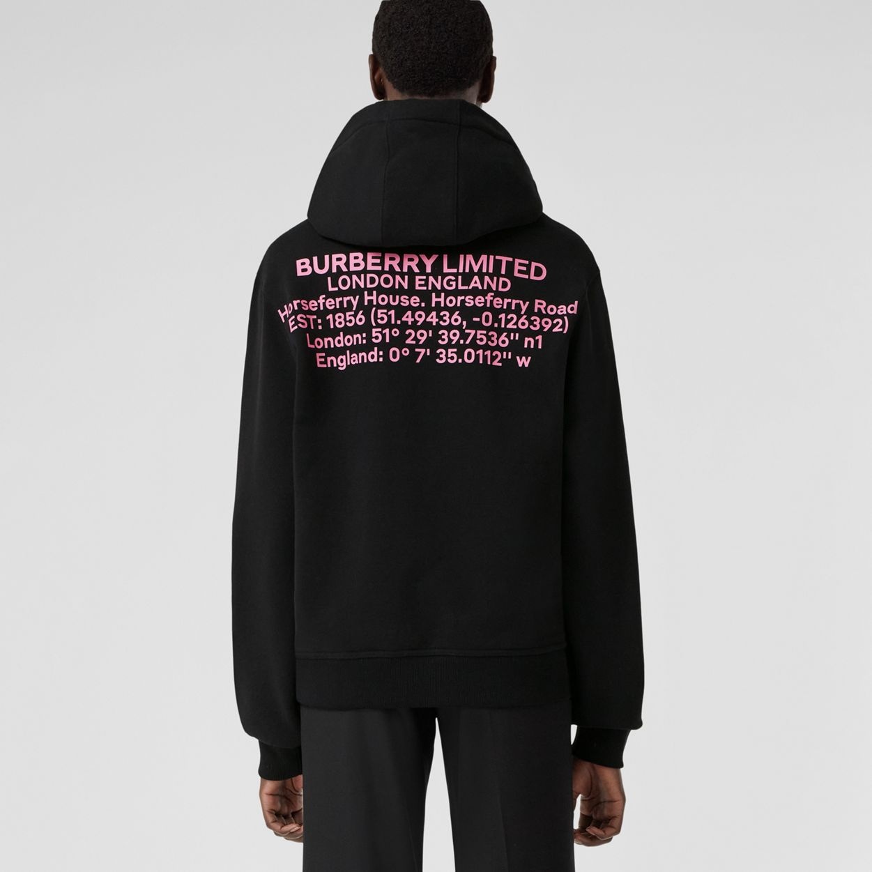 Coordinates Print Cotton Oversized Hoodie - 4