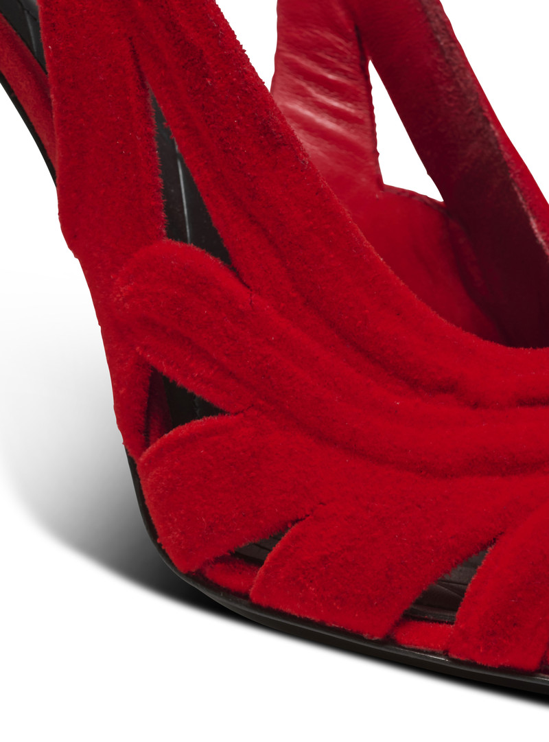 Lipstick pumps in suede leather and brass 6