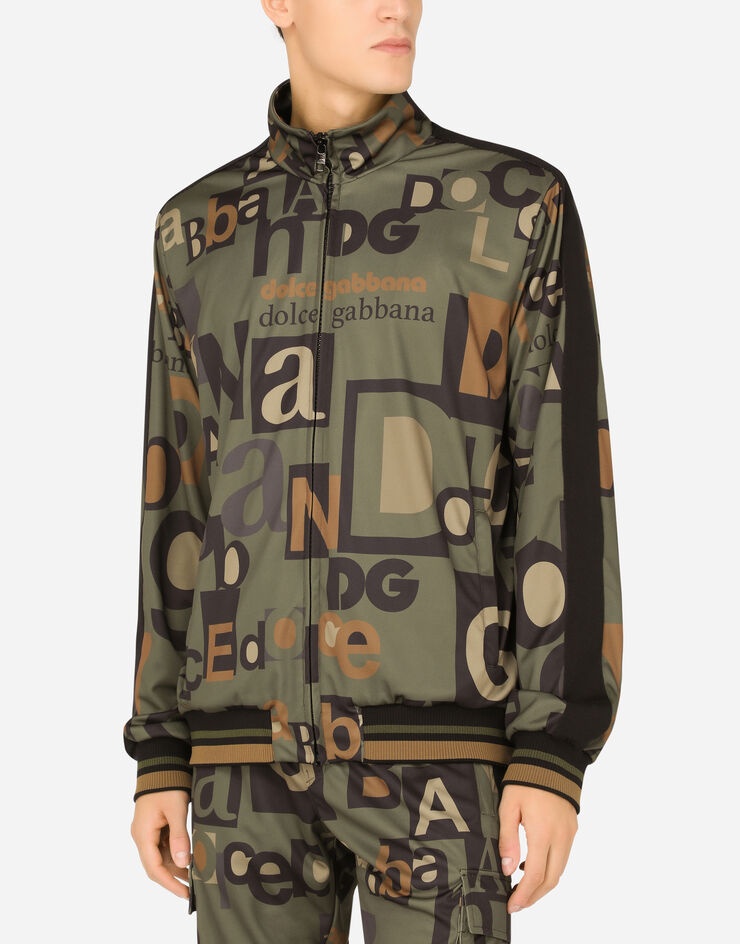 Zip-up sweatshirt with all-over logo print - 4