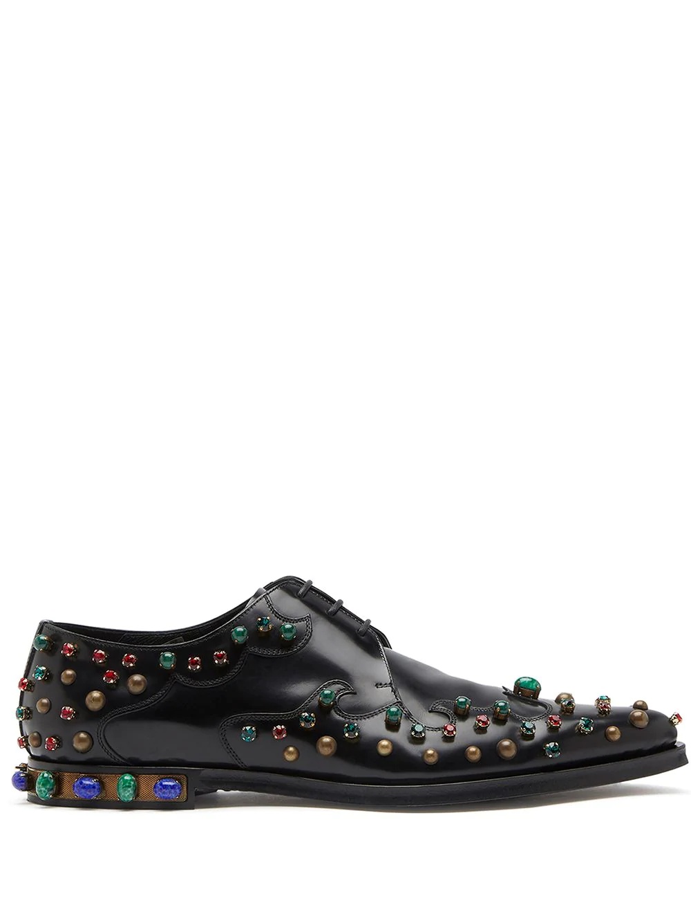 crystal-embellished Derby shoes - 1