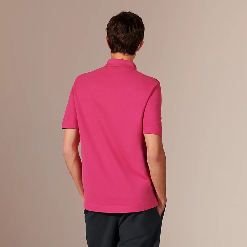 H embroidered buttoned polo shirt - 3
