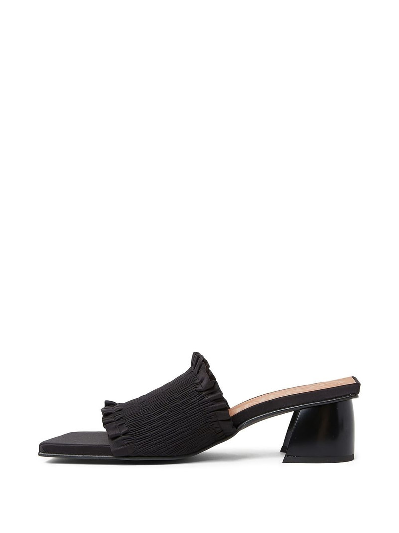 Shirred satin mules 4