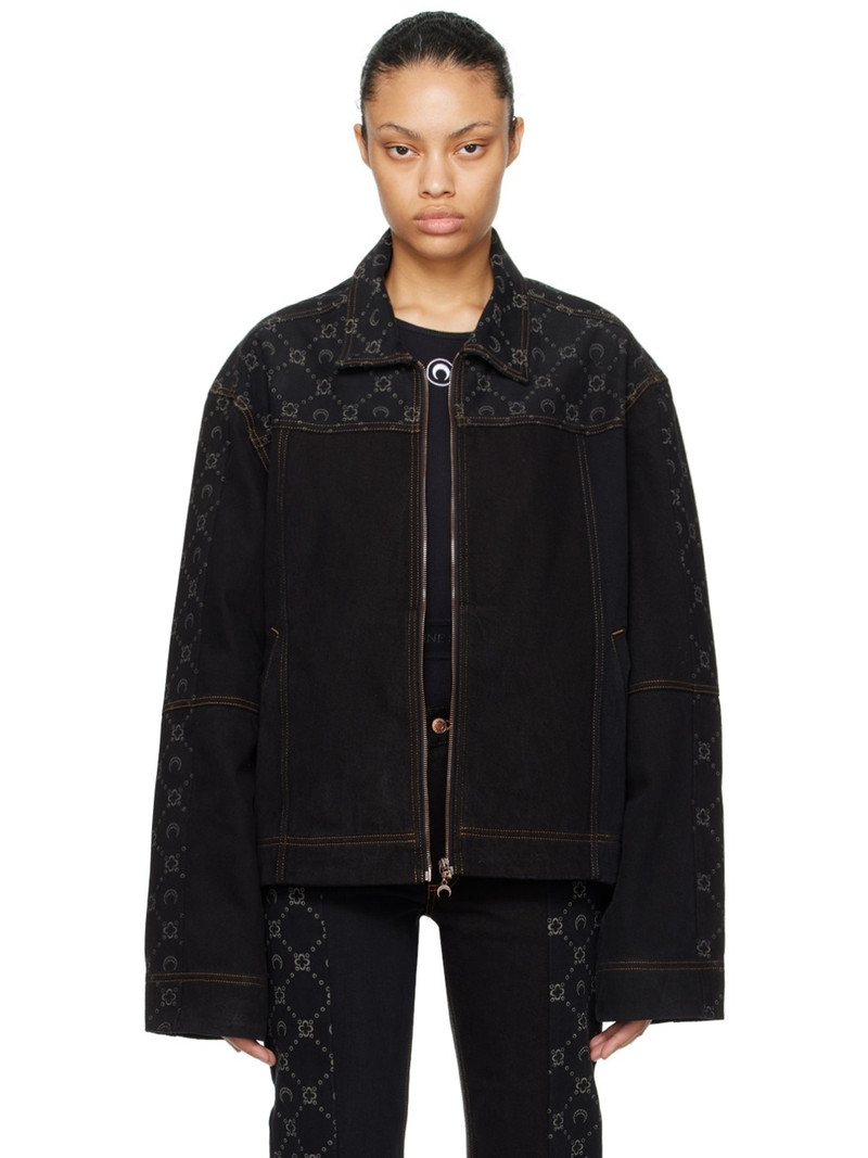 Black Regenerated Denim Jacket 1