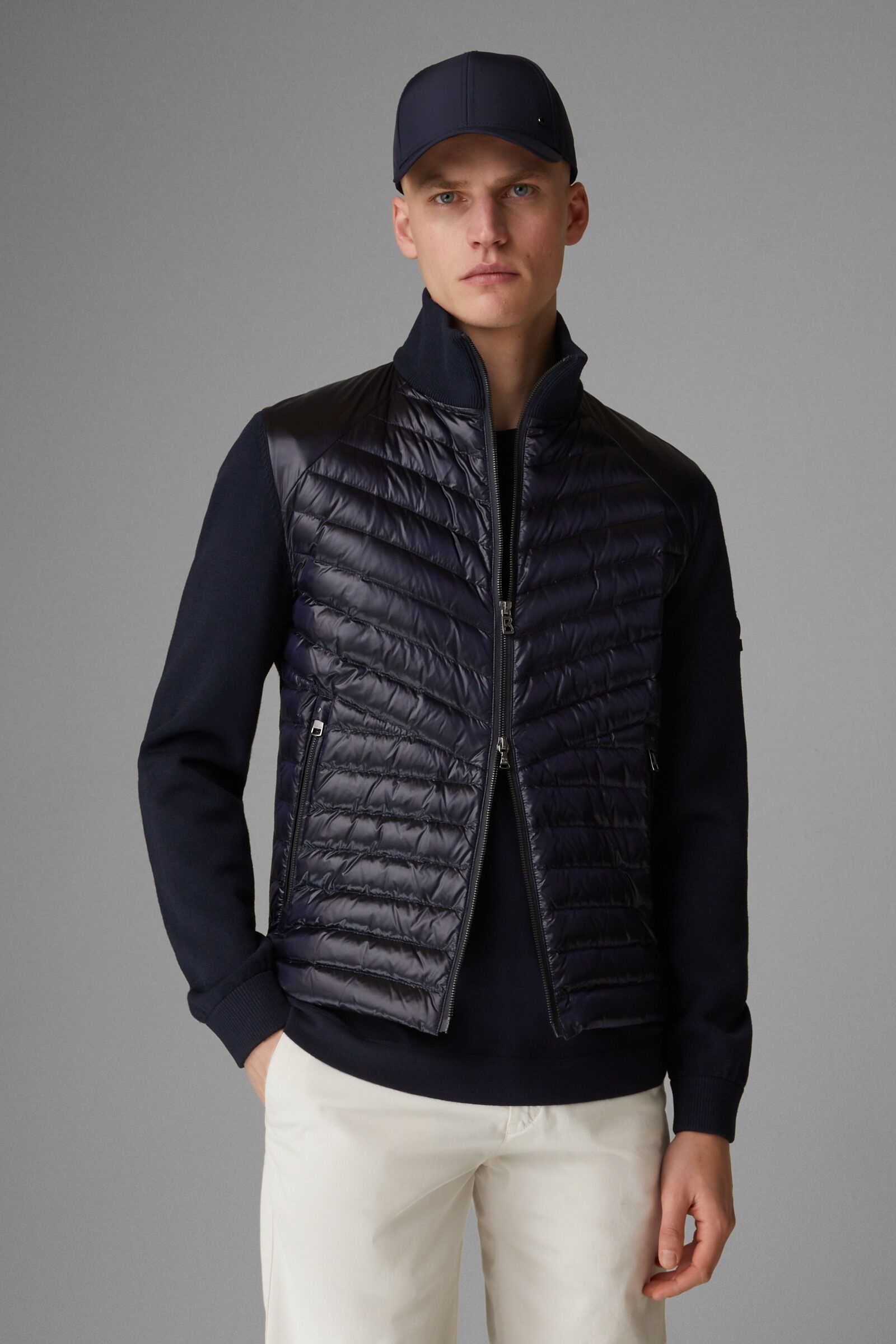 Alexio Down knit jacket in Navy blue - 2
