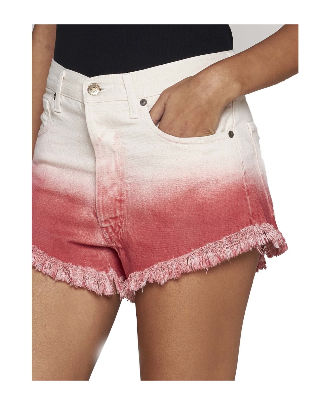 Two-tone Denim Shorts - 5