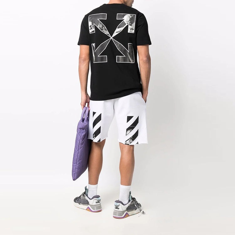 Off-White Arrow Logo Pattern Short Sleeve Slim Fit Version Black OMAA027C99JER0031001 - 2