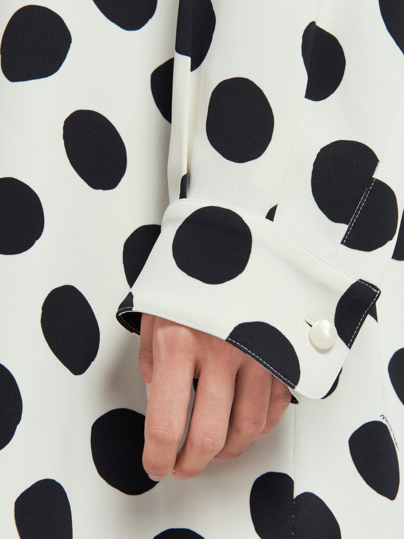 WHITE CADY DRESS WITH MAXI POLKA DOTS 5