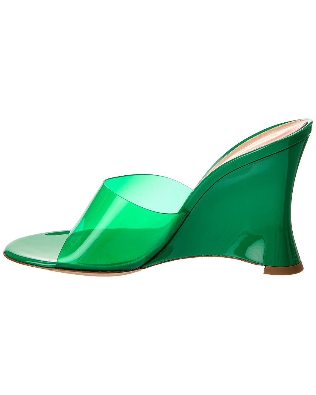 Gianvito Rossi 95 Vinyl & Patent Wedge Sandal - 2