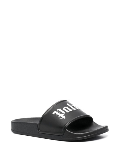 Palm Angels logo-print pool slides outlook