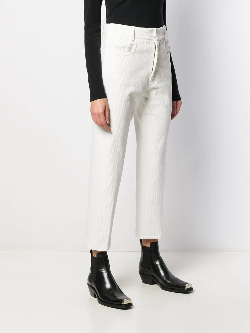 cropped corduroy trousers - 3