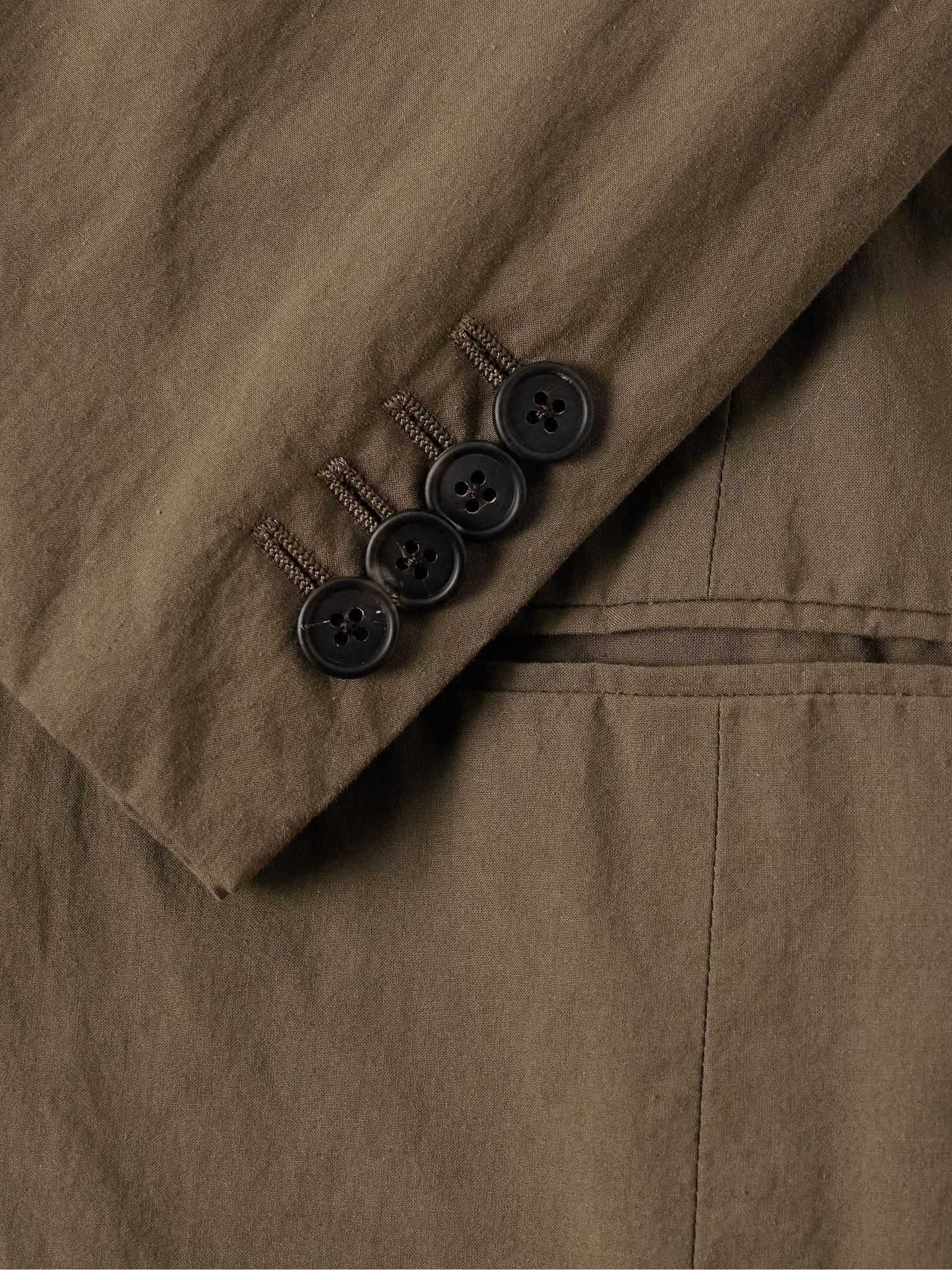 Ritchie Slim-Fit Unstructured Cotton Suit Jacket Brown - 4