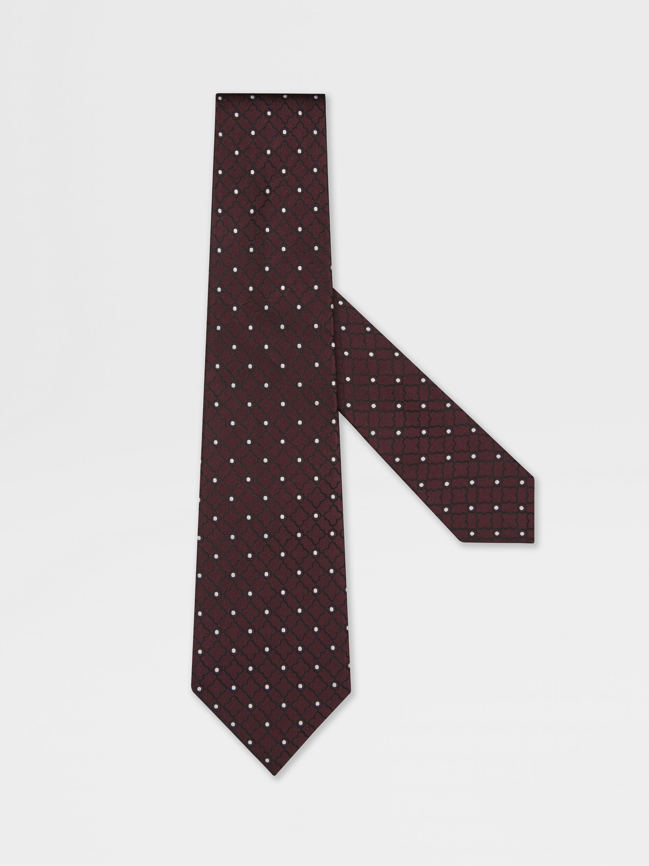 BURGUNDY SILK TIE - 1