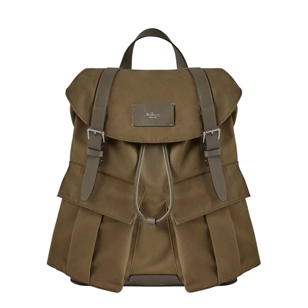 Heritage Waxed Backpack Dark Moss Waxed Cotton - 1