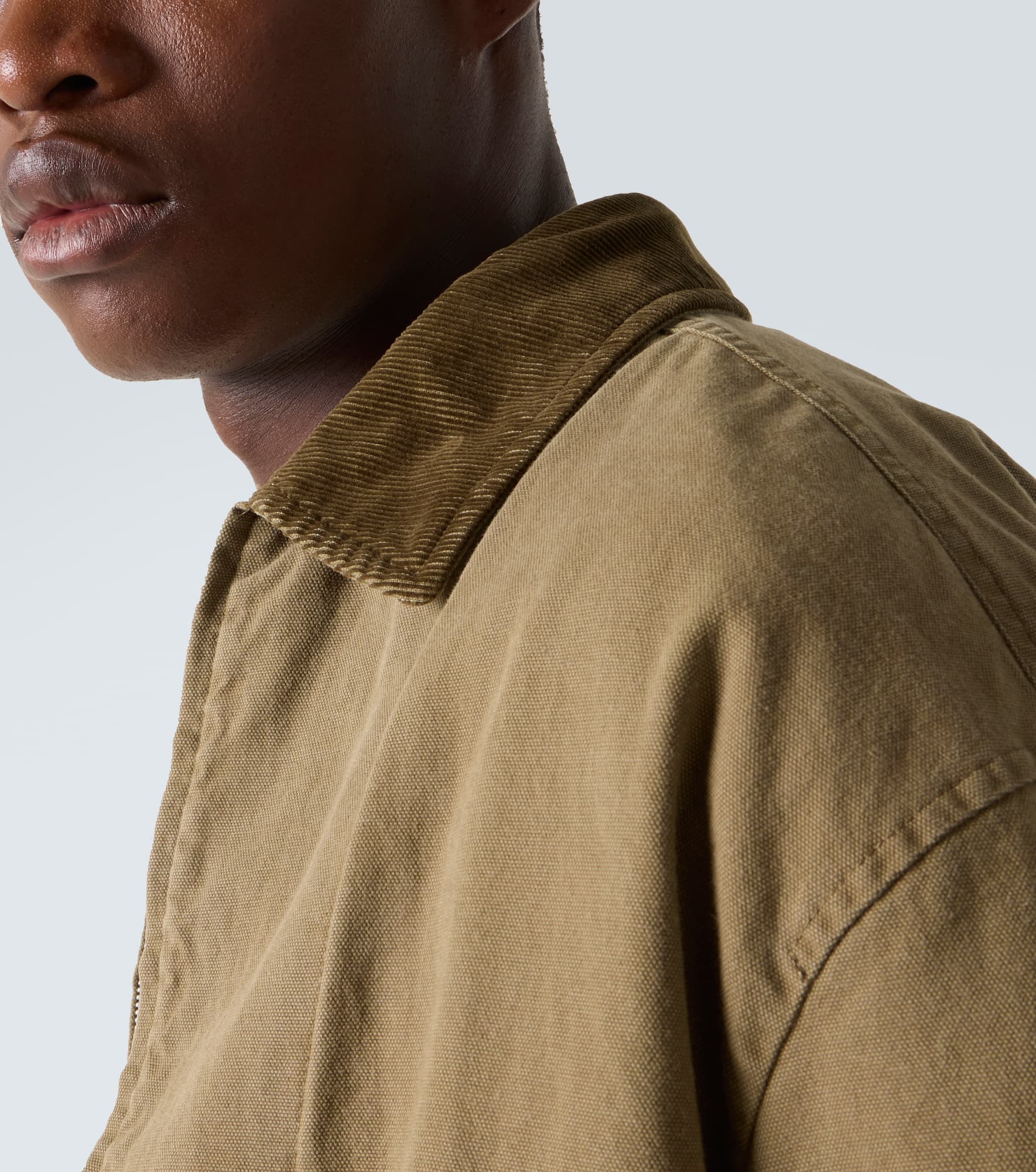 Corduroy-trimmed cotton jacket - 6