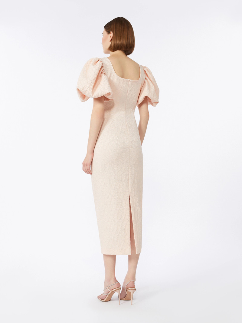 QUIZ Long jacquard cloque dress - POWDER 4