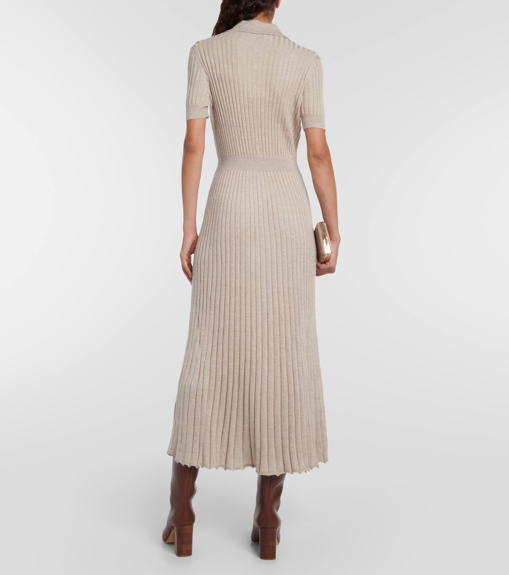 Amor silk and cashmere midi dress - 3