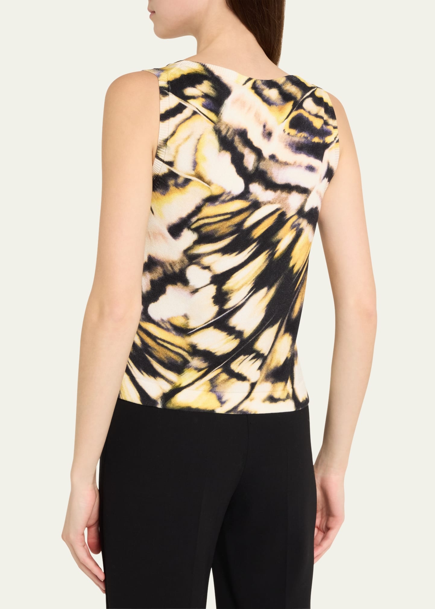 Butterfly Printed Scoop-Neck Knit Tank Top - 3