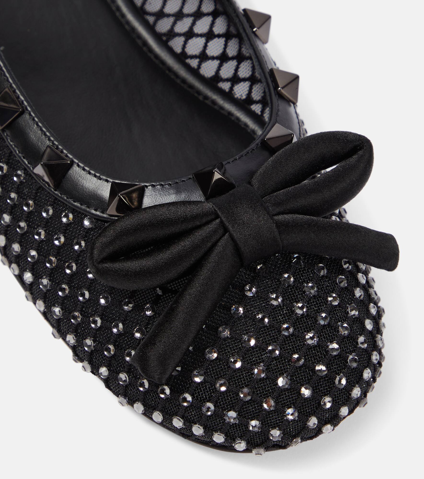 Rockstud embellished mesh ballet flats - 6
