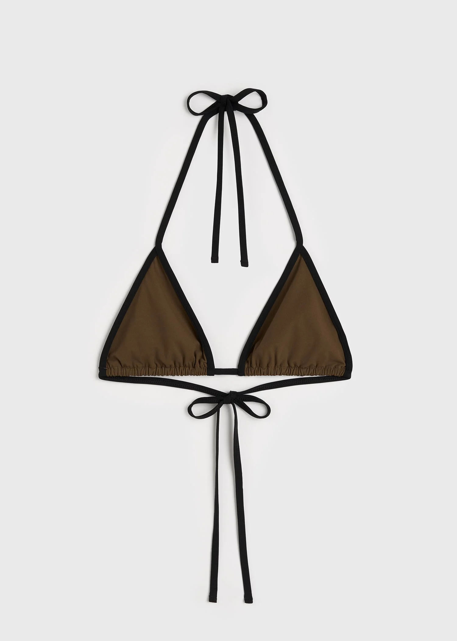 Stripe tie bikini top walnut - 1