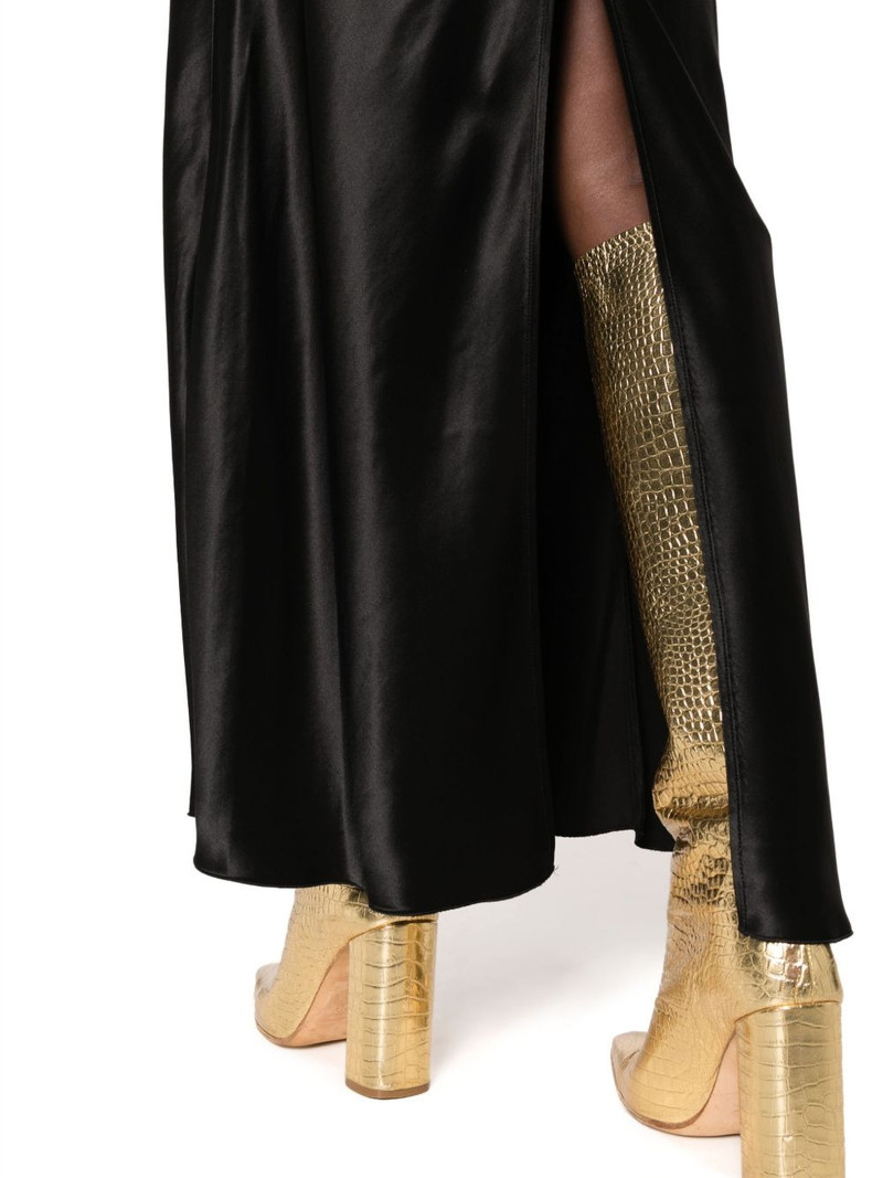 high-waisted satin midi skirt 5