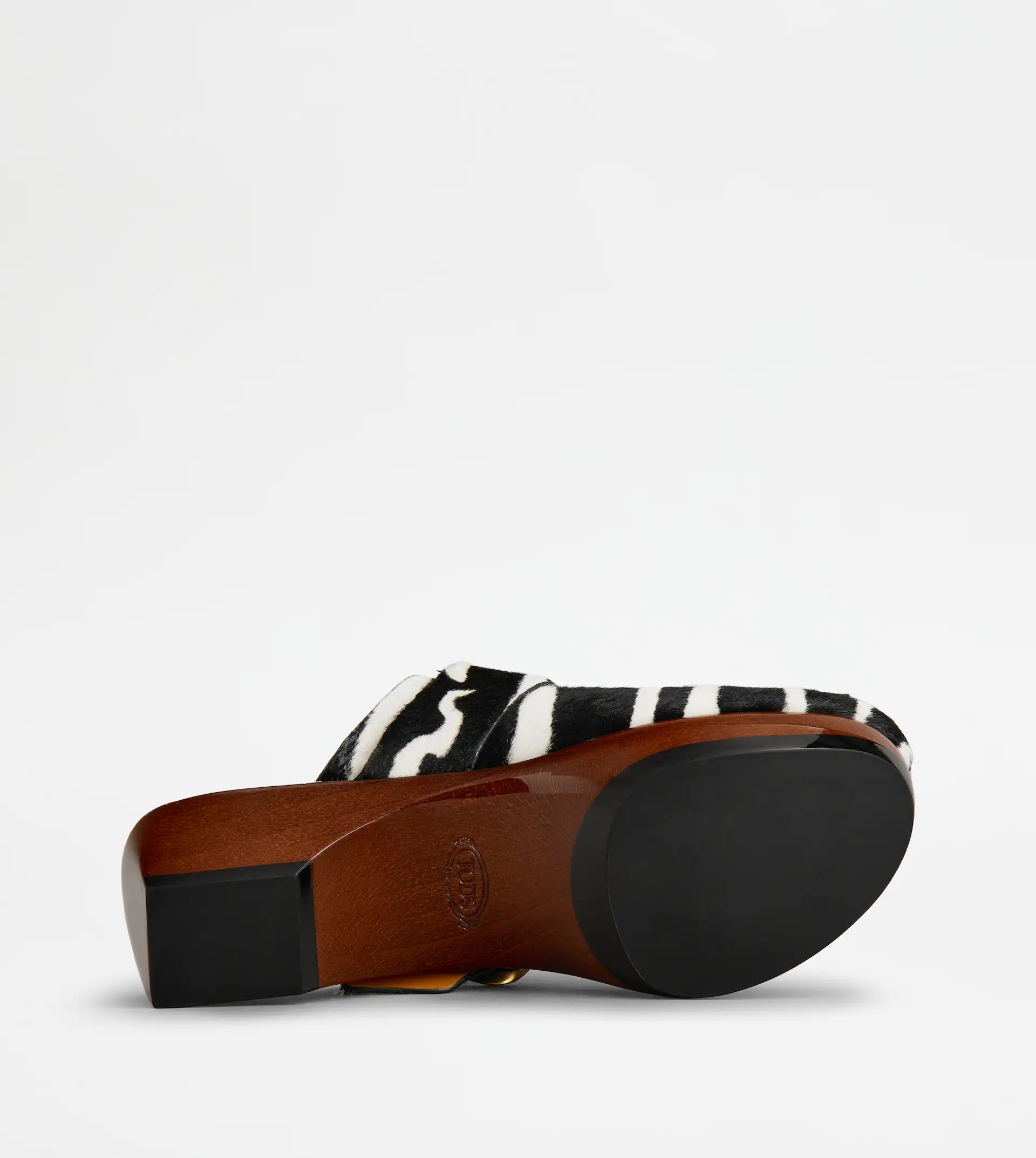 SABOTS IN PONYSKIN-EFFECT LEATHER - BLACK, WHITE - 3