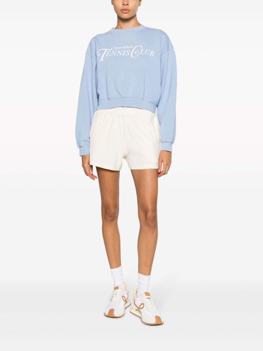slogan-print cropped sweatshirt - 2