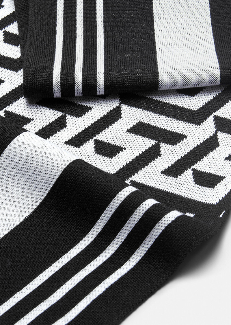 VERSACE La Greca Striped Knit Scarf outlook
