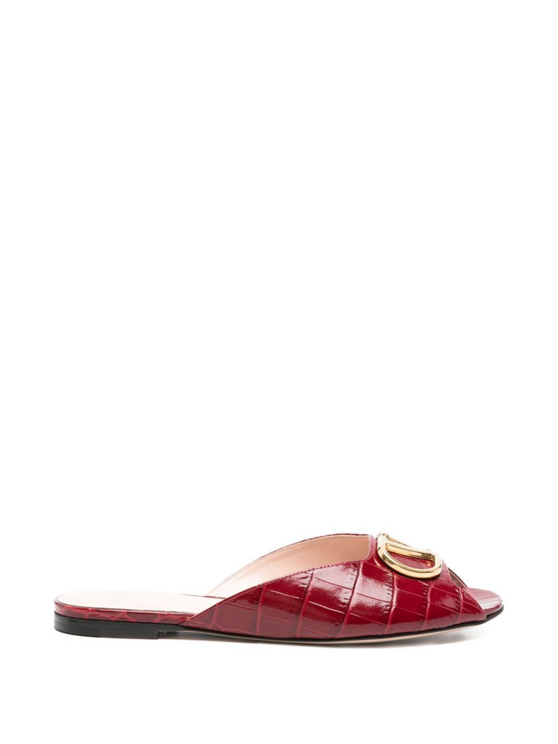 logo-plaque leather sandals 1