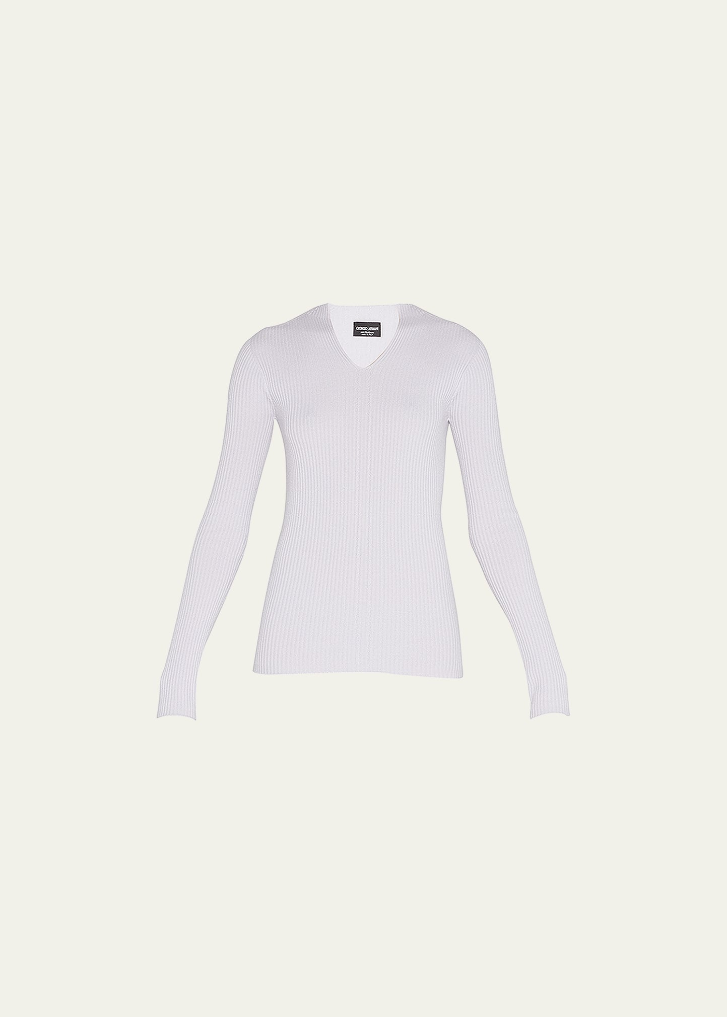 Cashmere Ribbed Knit Sweater - 1