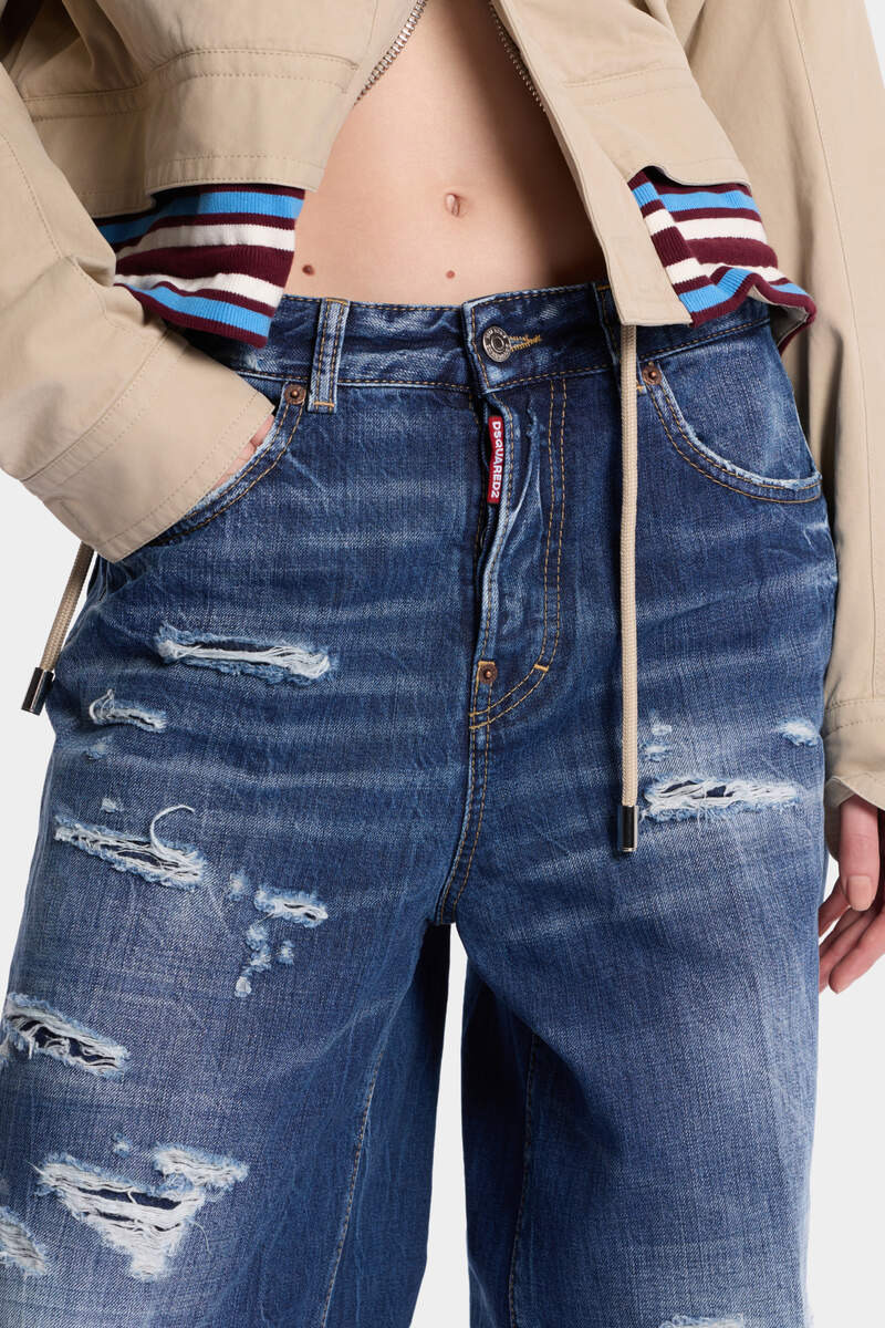 MEDIUM RIPPED WASH BAGGY TRAVELLER JEANS 5