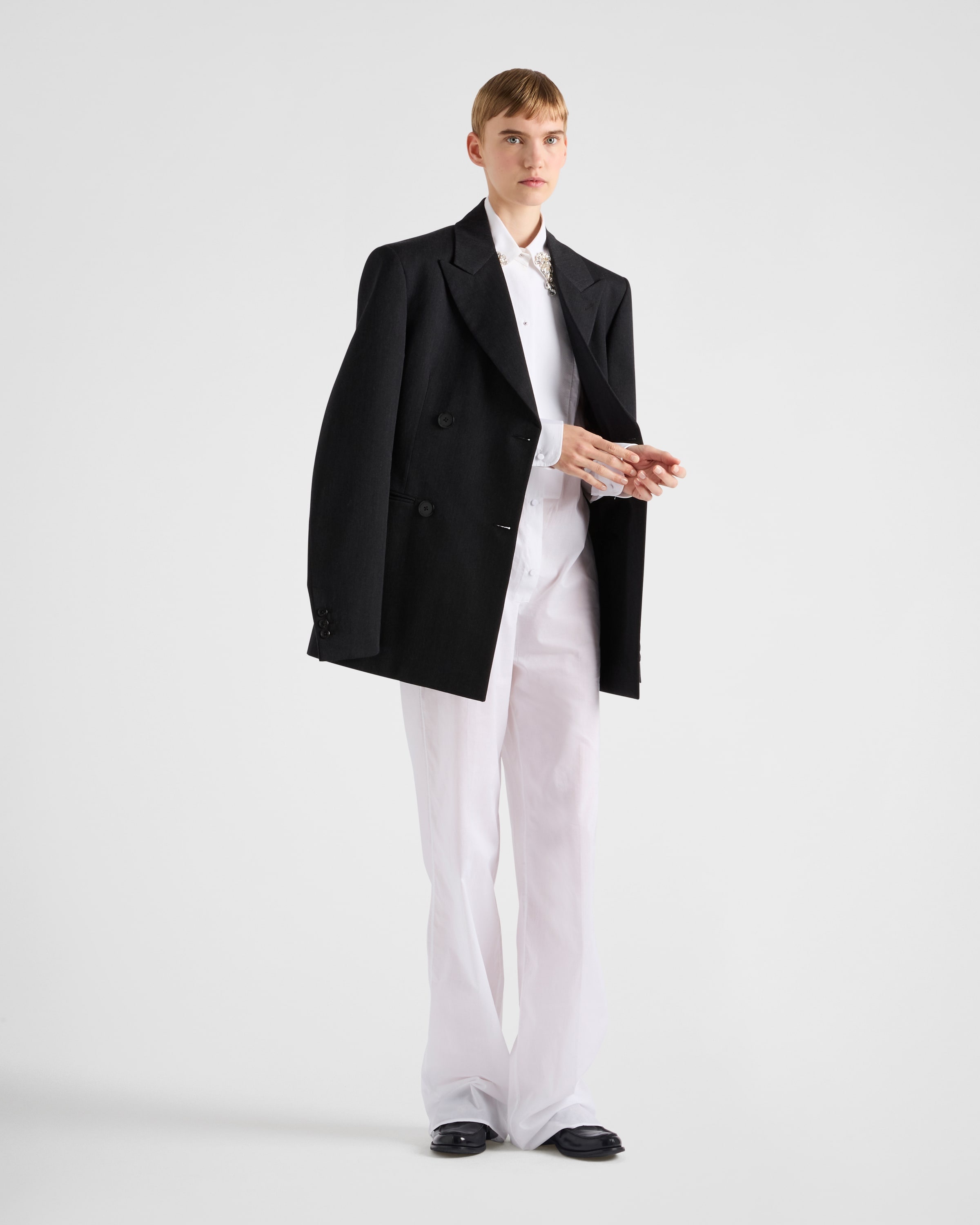 Double-breasted gabardine jacket - 2