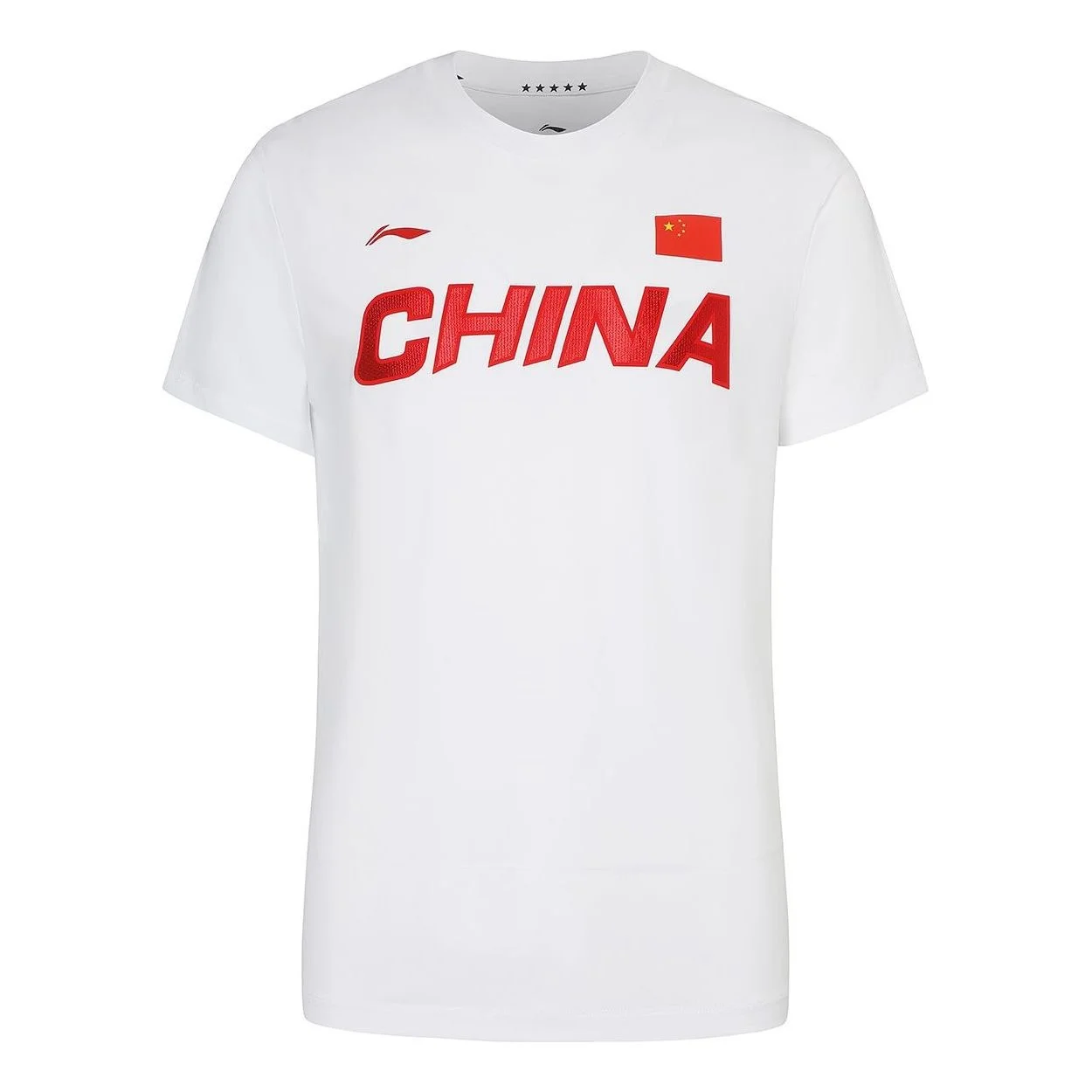 Li-Ning 라이프 스타일 스포츠웨어 프리미엄 티 'White Red' AHSS983-3 - 1