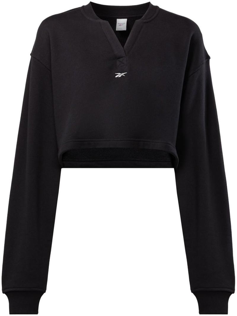 logo-embroidered V-neck sweatshirt 1