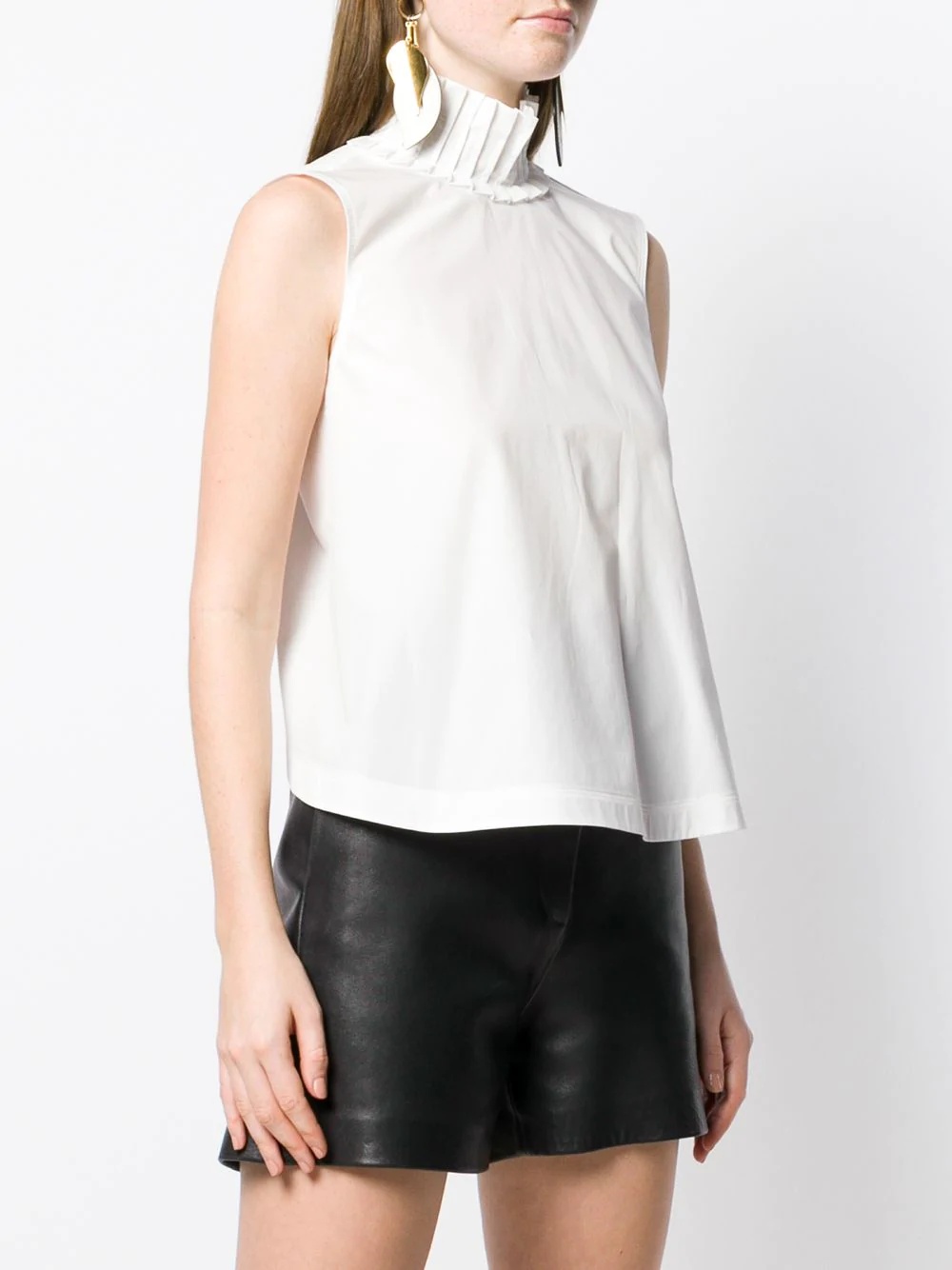 frill collar sleeveless blouse - 3