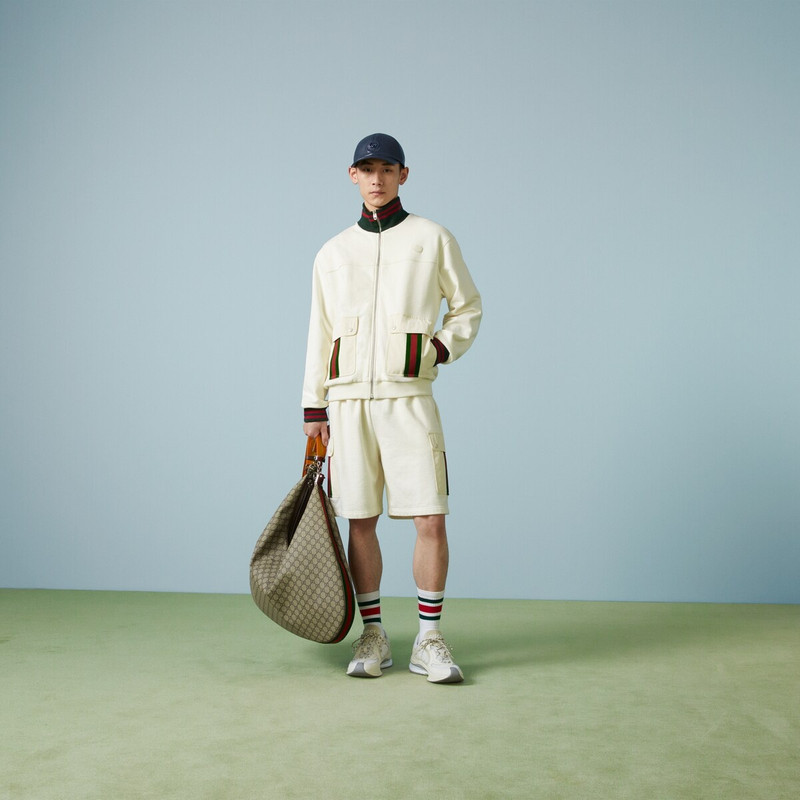 GUCCI Cotton jersey shorts with Web outlook