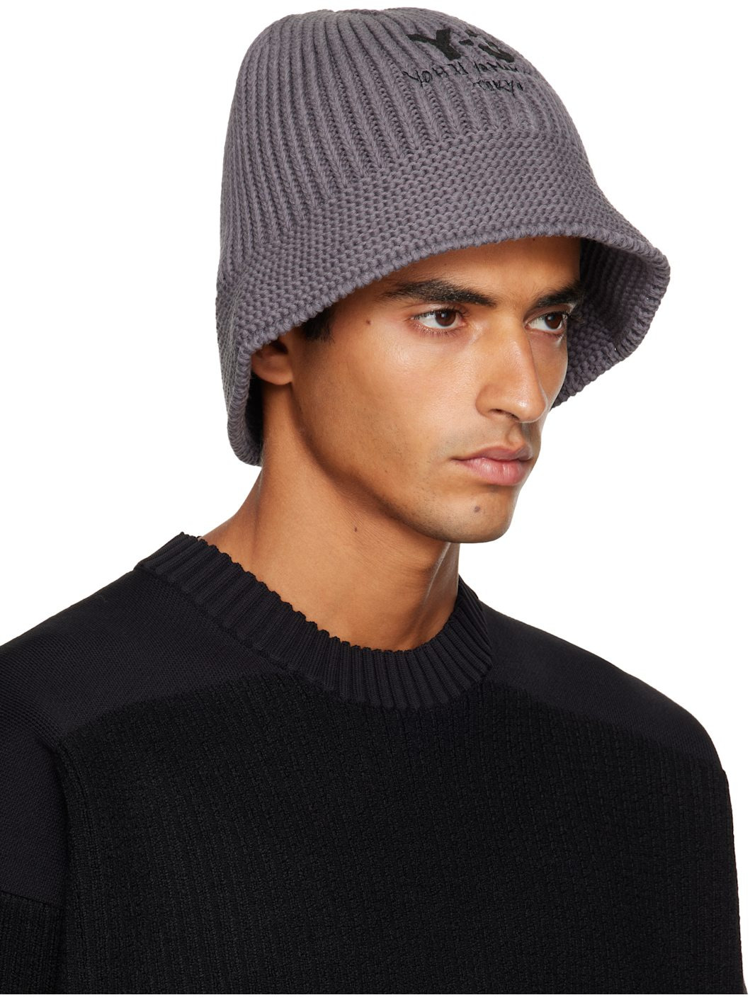 Gray Heritage Knit Bucket Hat - 2