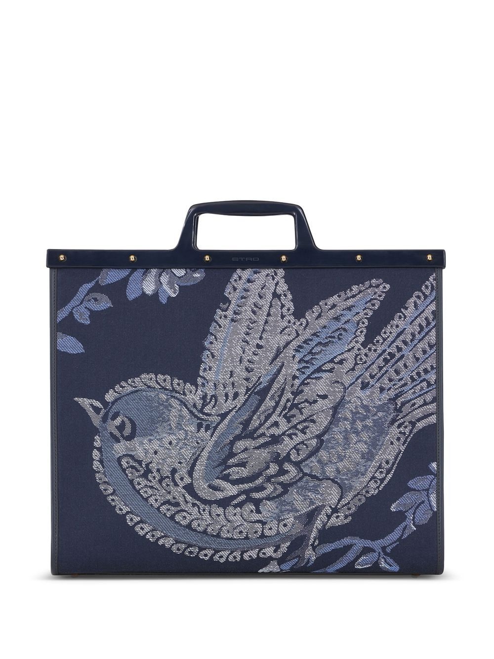 logo-embroidered jacquard tote bag - 3